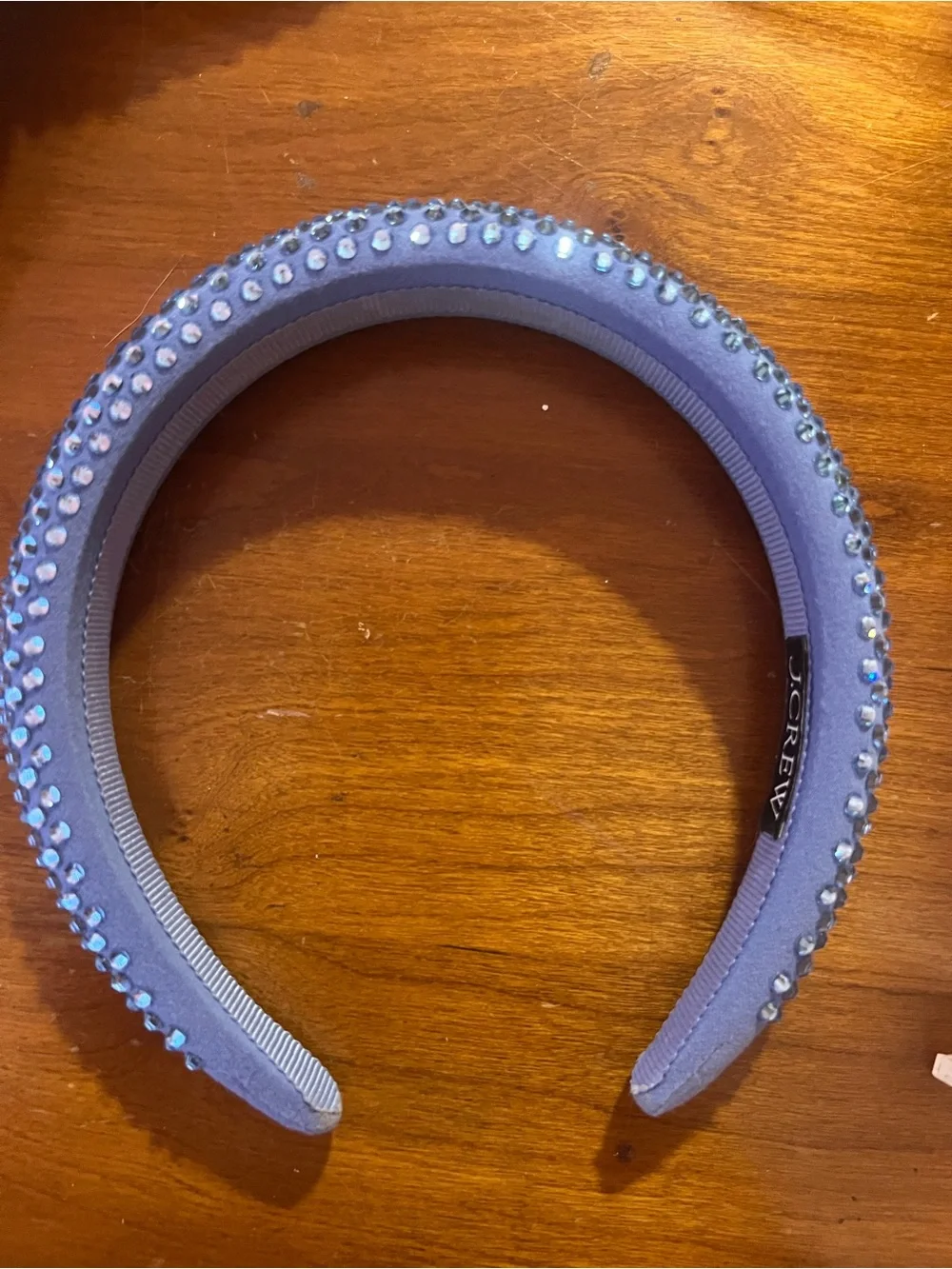 J.Crew Rhinestone Padded Headband, Blue girly maximalist princess